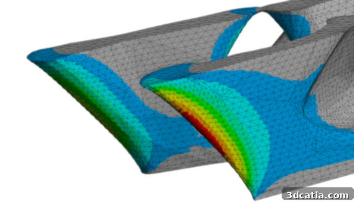 Ansys topology optimization software in action, showing a structurally optimized part
