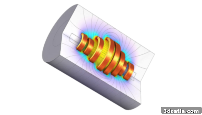COMSOL Multiphysics simulation of an optimized coil for uniform magnetic field