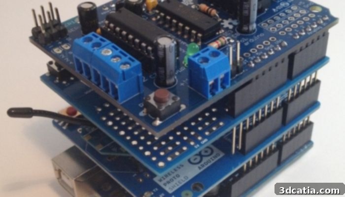 Stack of Arduino shields