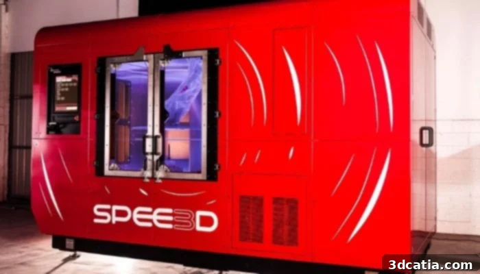 WarpSPEE3D 3D metal printer used by the Australian Army to print vehicle parts in the field.