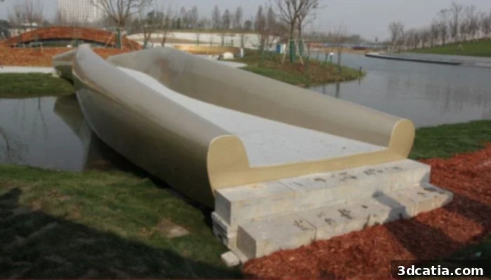 Plastic-based 3D-Printed Bridge by SMCC and Polymaker in a park setting.