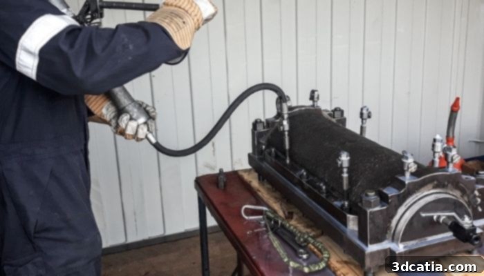 Team Industrial Services personnel performing rigorous pressure testing on a 3D printed pipeline clamp to ensure its integrity and safety. Photo credits: Team Industrial Services.