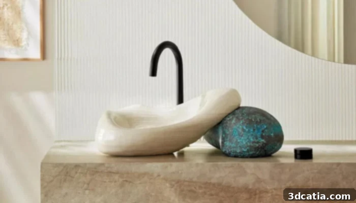 3D Printed Sink, a collaboration between Kohler and Daniel Arsham for luxury interior design.