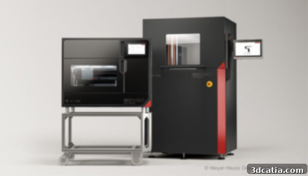 9T Labs' Red Series Additive Fusion solution, illustrating the integrated system for high-performance composite manufacturing through a two-stage process.