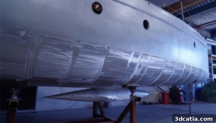 3D printed aluminum boat keel by MX3D