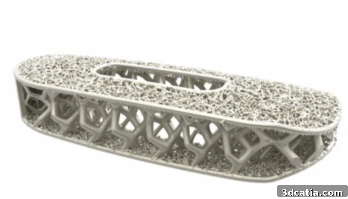 Generative design optimizes component structure for efficient material use in 3D printing.