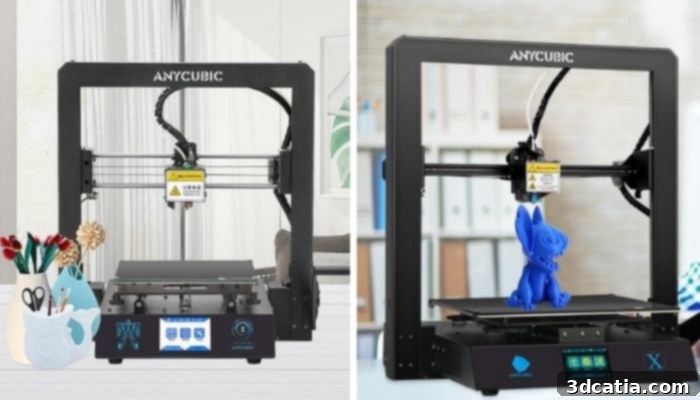 Anycubic Mega i3 S and Mega X FDM 3D Printers for diverse projects