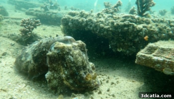 Coral growth on archiREEF's 3D printed terracotta tiles.