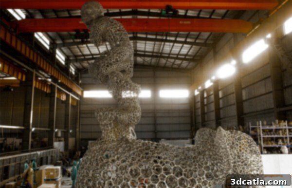 3D printed elephant sculpture facade