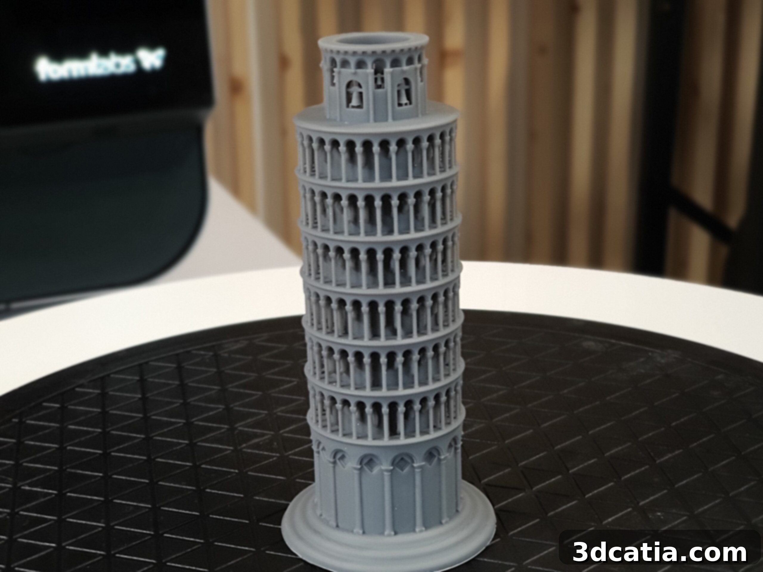 The Leaning Tower of Pisa model accurately reproduced with Form 3L.