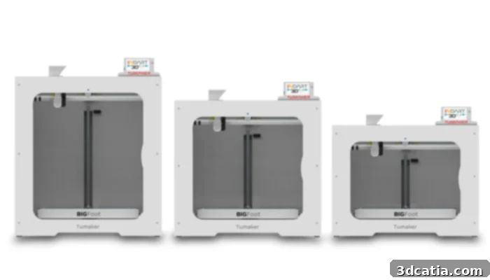 Tumaker BIGFoot Pro range of professional pellet 3D printers.