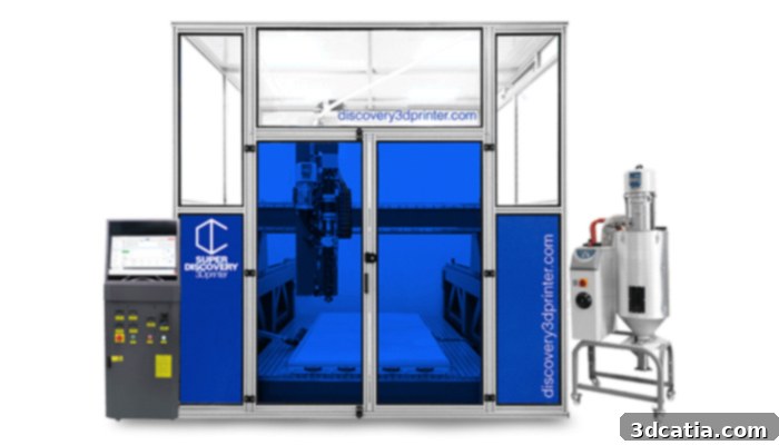 Discovery 3D Printers Super Discovery large industrial pellet 3D printer.