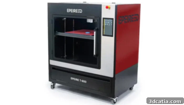 Epeire 3D T-600 pellet 3D printer for industrial and sustainable applications.