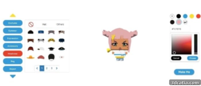 Example of customizable toy design options