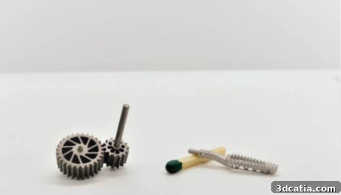 Examples of incredibly precise micro-parts printed using MetShape's advanced Lithography-based Metal Manufacturing (LMM) technology, showcasing their capability for intricate medical and research applications.