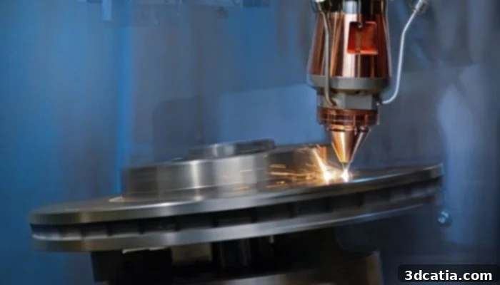 Illustration of laser material deposition process