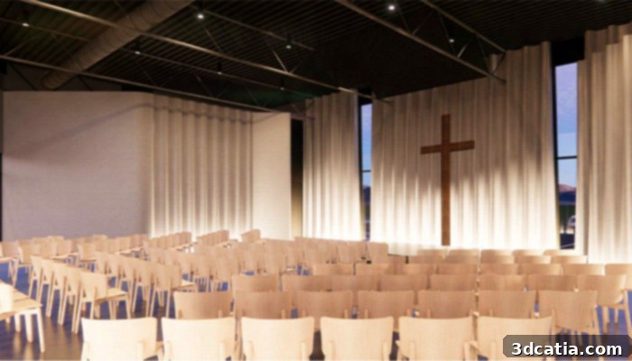 A 3D printed church interior designed for perfect acoustics