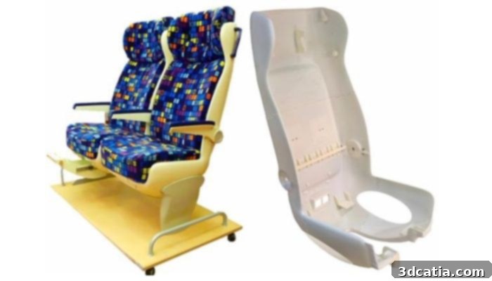 3D printed train seat prototype by Polgar