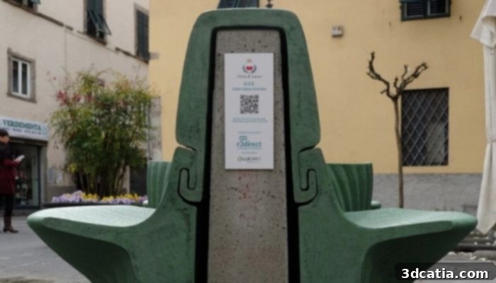 3D Printed Recycled Plastic Bench in Lucca