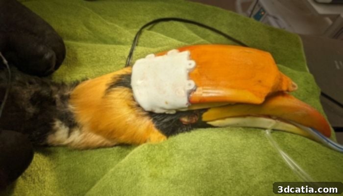 3D Printed Prosthetic Beak for Hornbill
