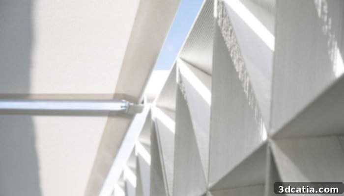Close-up detail of Aectual's 3D printed recyclable wall, demonstrating its precise, intricate, and sustainable architectural design.