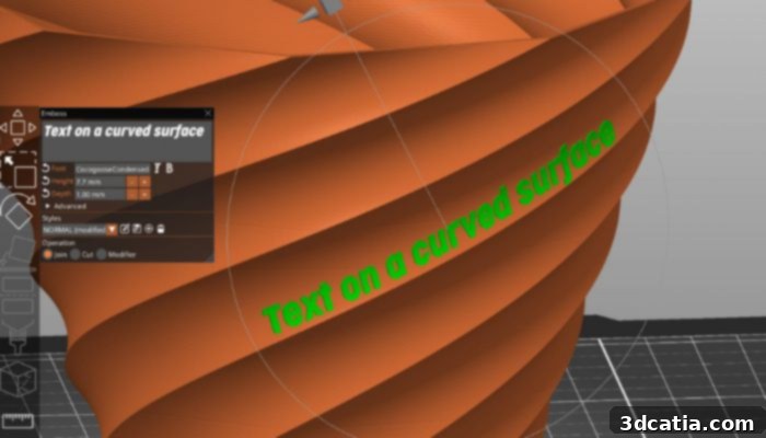 PrusaSlicer version 2.6.1 text embossing