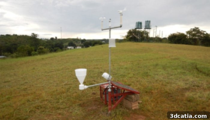 A 3D printed weather station installed in Zambia
