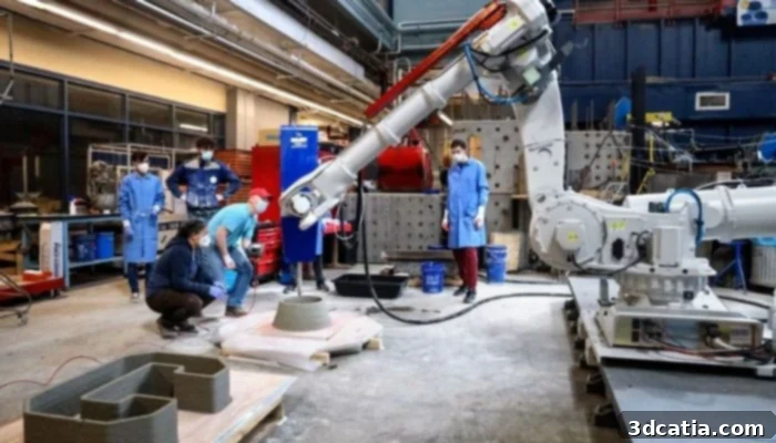 Cornell University's new 3D printing robot in the Bovay Civil Infrastructure Laboratory Complex