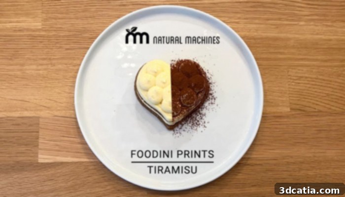 Natural Machines' Foodini machine, a pioneering 3D food printer, capable of creating intricate and delicious dishes.