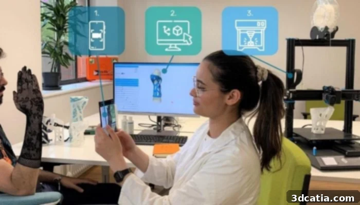 Veterinary 3D printing process at Think3DDD: scan, software processing, 3D print.