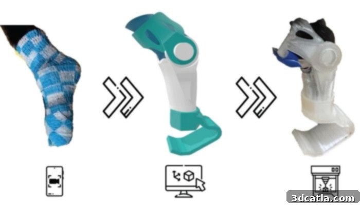 3D printed veterinary orthosis being worn by a dog.