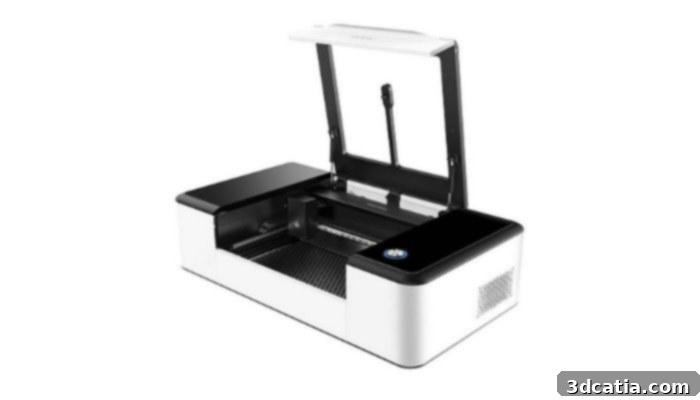 Makeblock xTool Laserbox Pro in action, showcasing its smart features and integrated camera.