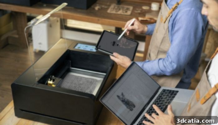 Flux Beamo laser cutter, a compact CO2 machine with smart features.