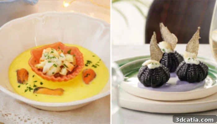 BluRhapsody 3D printed pasta showcasing shapes inspired by marine life, highlighting creative food design.