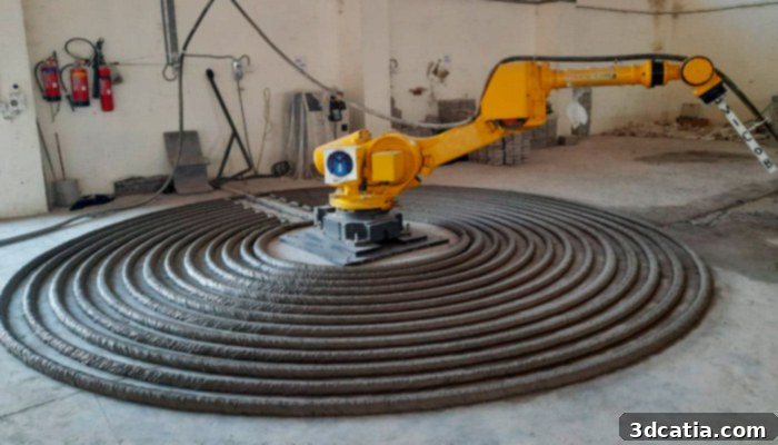 MiCoB's 3D printed concrete structures showcasing intricate designs