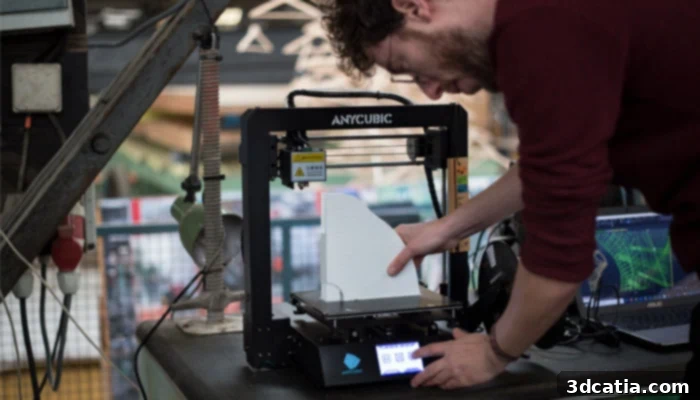A small wind turbine with blades created using 3D printing and recycled materials by From Waste to Wind.