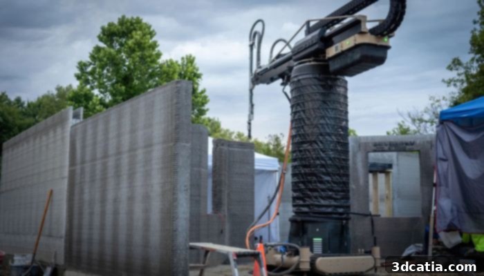 A concrete 3D printer for 3D printed walls by Apis Cor