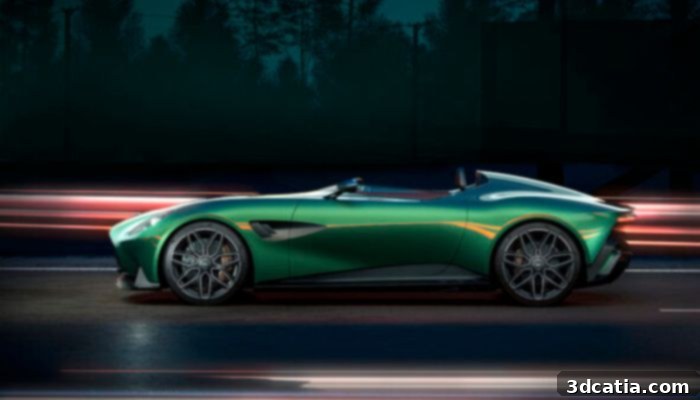 Aston Martin DBR22 rear view, showcasing its innovative design and lightweight structure achieved with 3D printing.