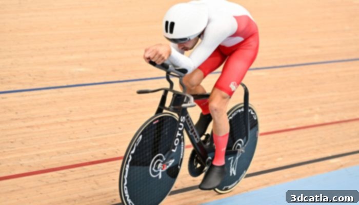 Charlie Tanfield from England on the Renishaw 3D printed bike