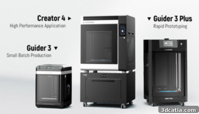 Flashforge offers a diverse range of 3D printers to meet various industry needs.