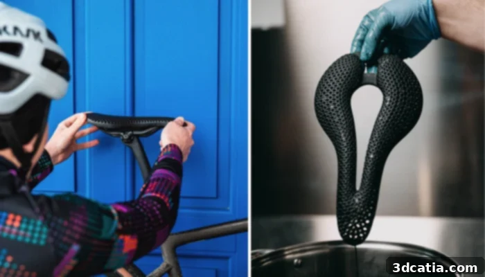 Posedla custom 3D printed bicycle saddle