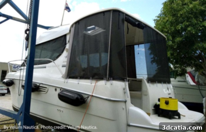A yacht hardtop roof created from a 3D printed mold by Velum Nautica
