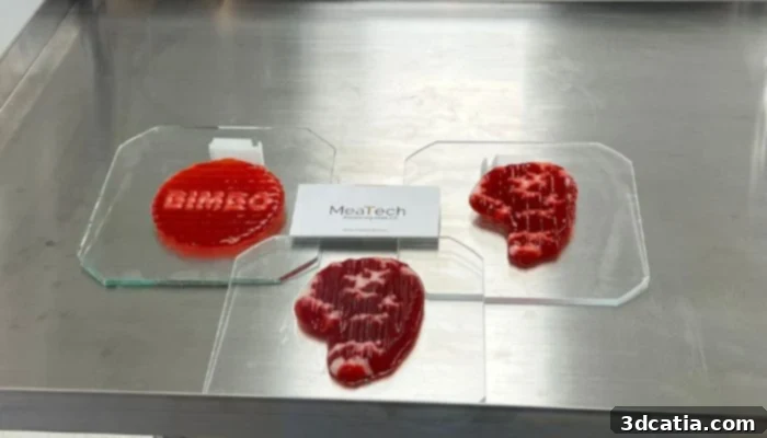 3D Printed Meat created using two kinds of bio-ink