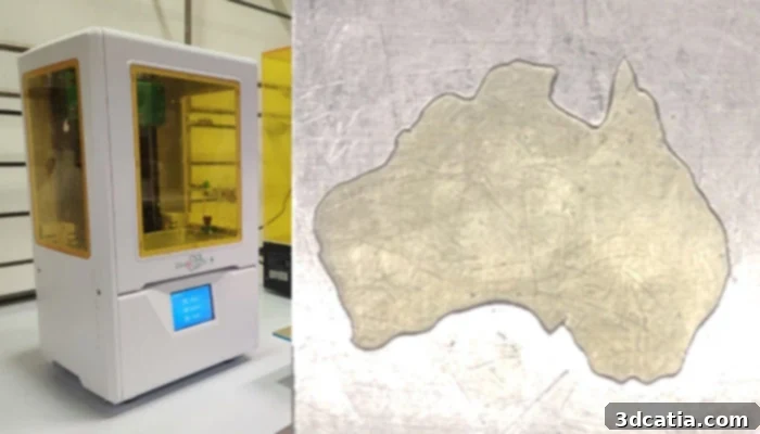 A map of Australia made of 3D printed solid polymer electrolytes