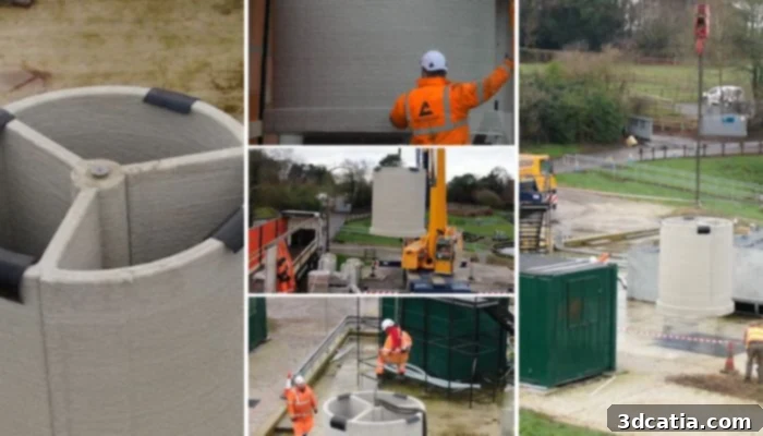 3D printed water chamber component during installation at test facility
