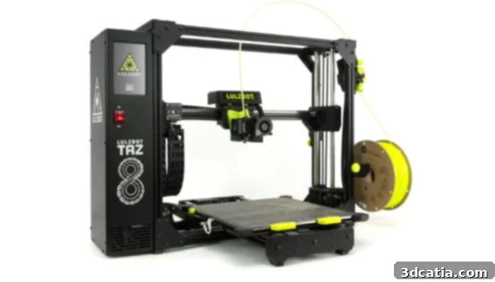 LULZBOT TAZ 8 industrial FFF 3D printer with interchangeable extrusion heads