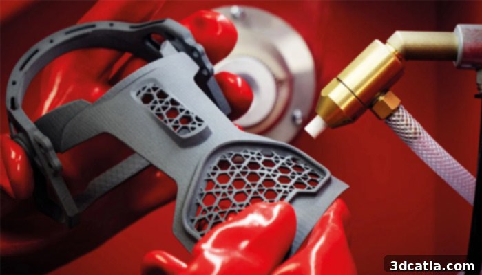 3D printed parts undergoing post-processing for improved aesthetics
