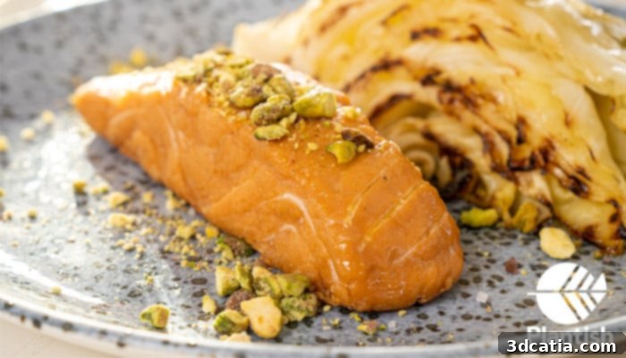 A raw Plantish salmon fillet, demonstrating the intricate details achieved through 3D printing.