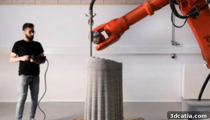 Hyperion Robotics KUKA arm 3D printing concrete
