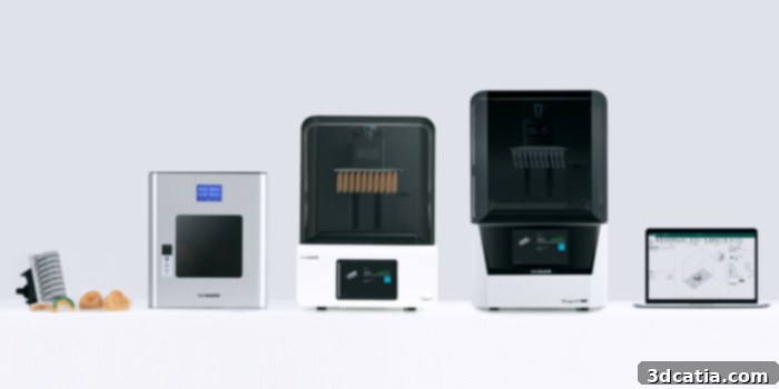 A selection of advanced 3D printers developed by RAYSHAPE.